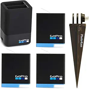 GoPro AJBAT-001 K2 Dual Battery Charger + 3 Batteries HERO8/7/6