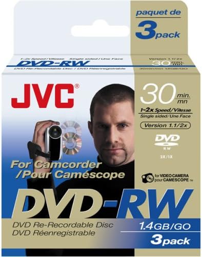 JVC VDW14EU3 Mini DVD-RW Discs - 3-Pack (Rewritable) — main product image