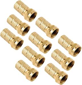 GE RG6 Twist-On F Connectors 10-Pack Coaxial Cable