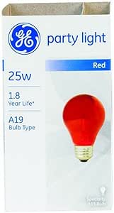 GE 49727 25-Watt A19 Red Party Light Bulb