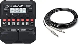 Zoom G1 FOUR Guitar Effects Pedal & Hosa Cable Bundle