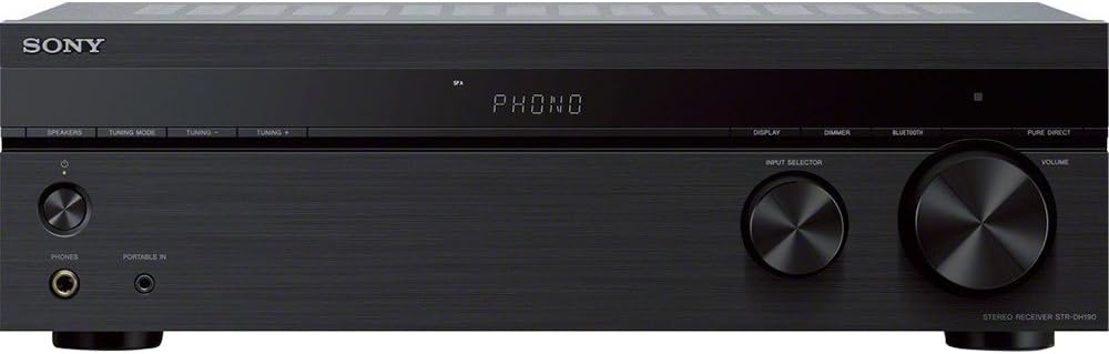 Sony STR-DH190 Stereo Receiver Phono Bluetooth Bundle