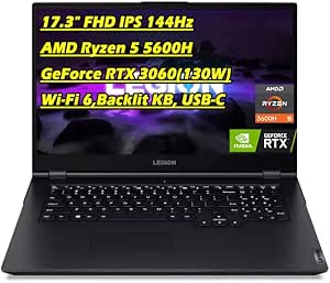 Lenovo Legion 5 Gaming Laptop: 17.3" 144Hz, Ryzen 5 5600H, RTX 3060, 32GB RAM