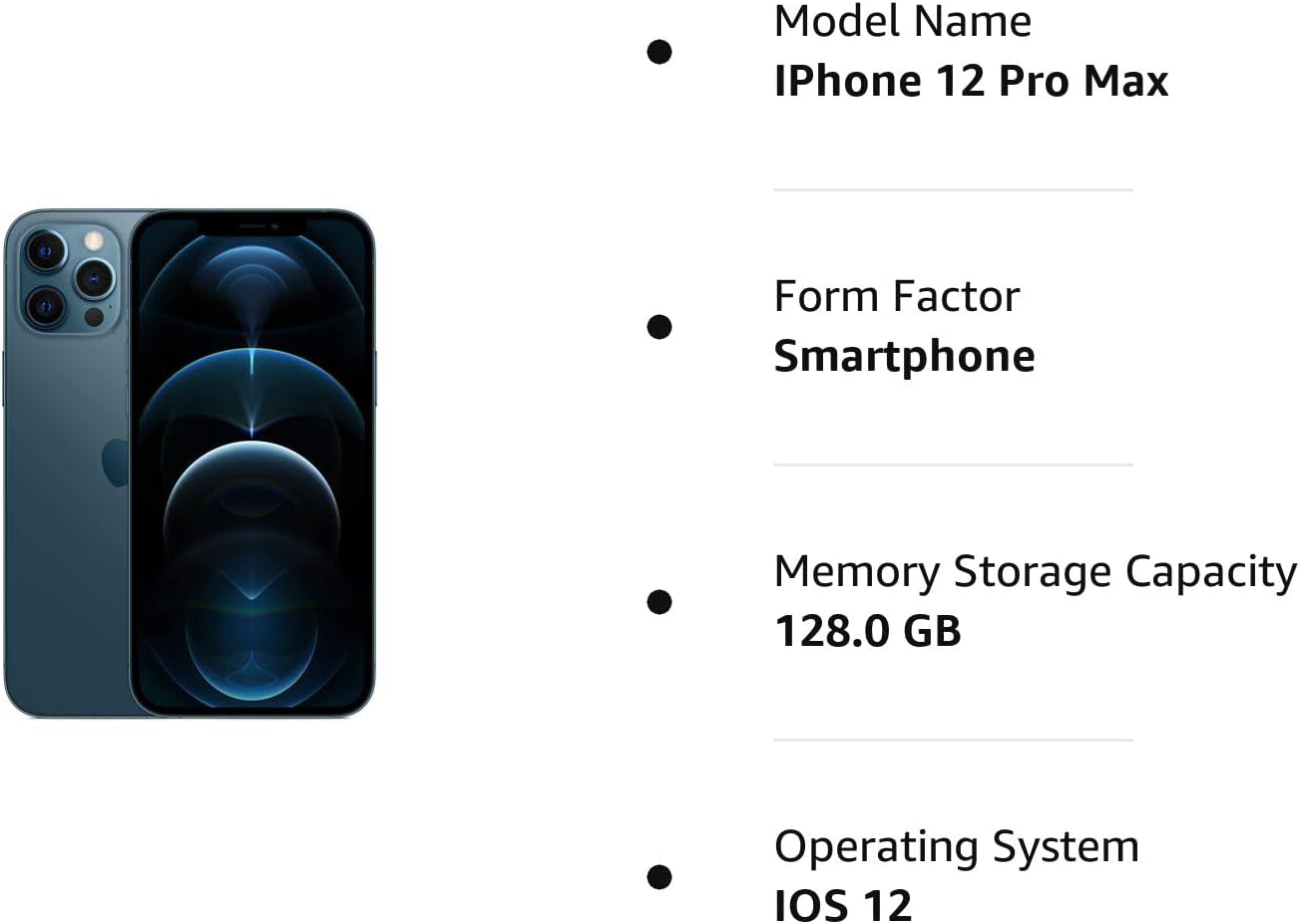 Apple iPhone 12 Pro Max 128GB Unlocked Premium Renewed