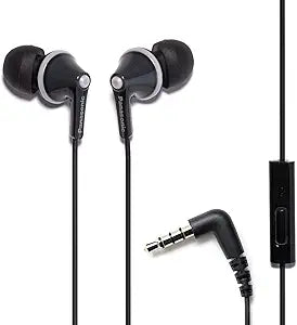 Panasonic RP-TCM125-K ErgoFit Black Wired Earbuds with Mic