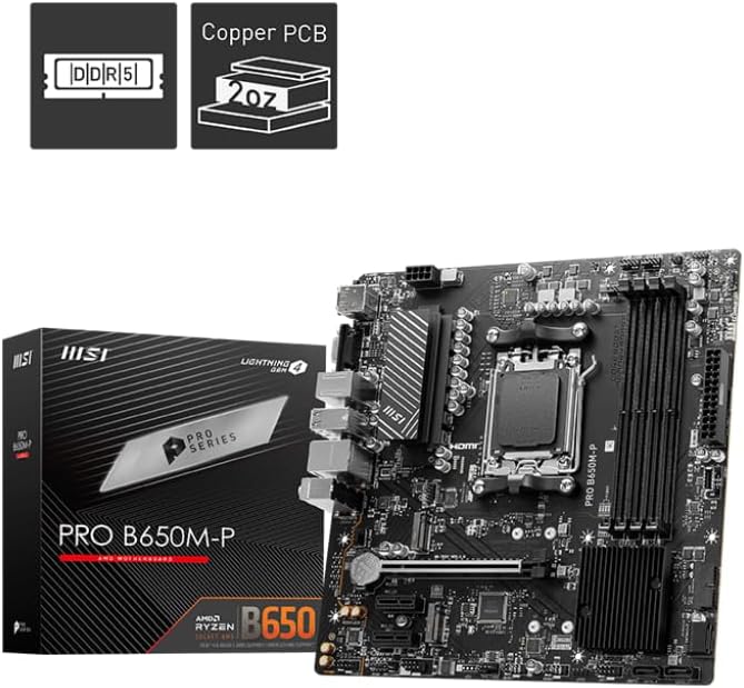 MSI PROB650M-P ProSeries AMD Ryzen Motherboard - DDR5, AM5 — main product image
