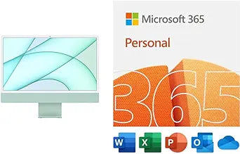 Apple iMac 24" M1, 8GB RAM, 256GB SSD, Green + Microsoft 365 Family