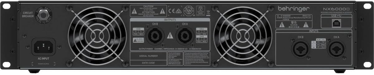 Behringer NX6000D 6000W Power Amplifier with DSP