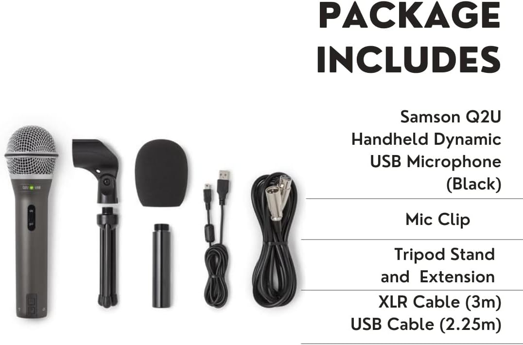 Samson SAQ2U USB/XLR Dynamic Microphone Podcasting Pack