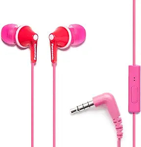 Panasonic RP-TCM125-P ErgoFit Pink Wired Earbuds Mic