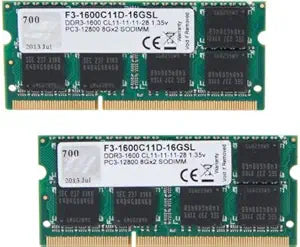 G.Skill F3-1600C11D-16GSL 16GB DDR3 1600 Laptop Memory — main product image