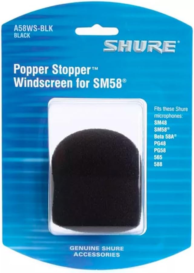 Shure A58WS-BLK Microphone Foam Windscreen - Black