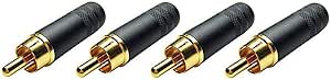 Switchcraft 3502ABAU RCA Male Cable End 4-Pack