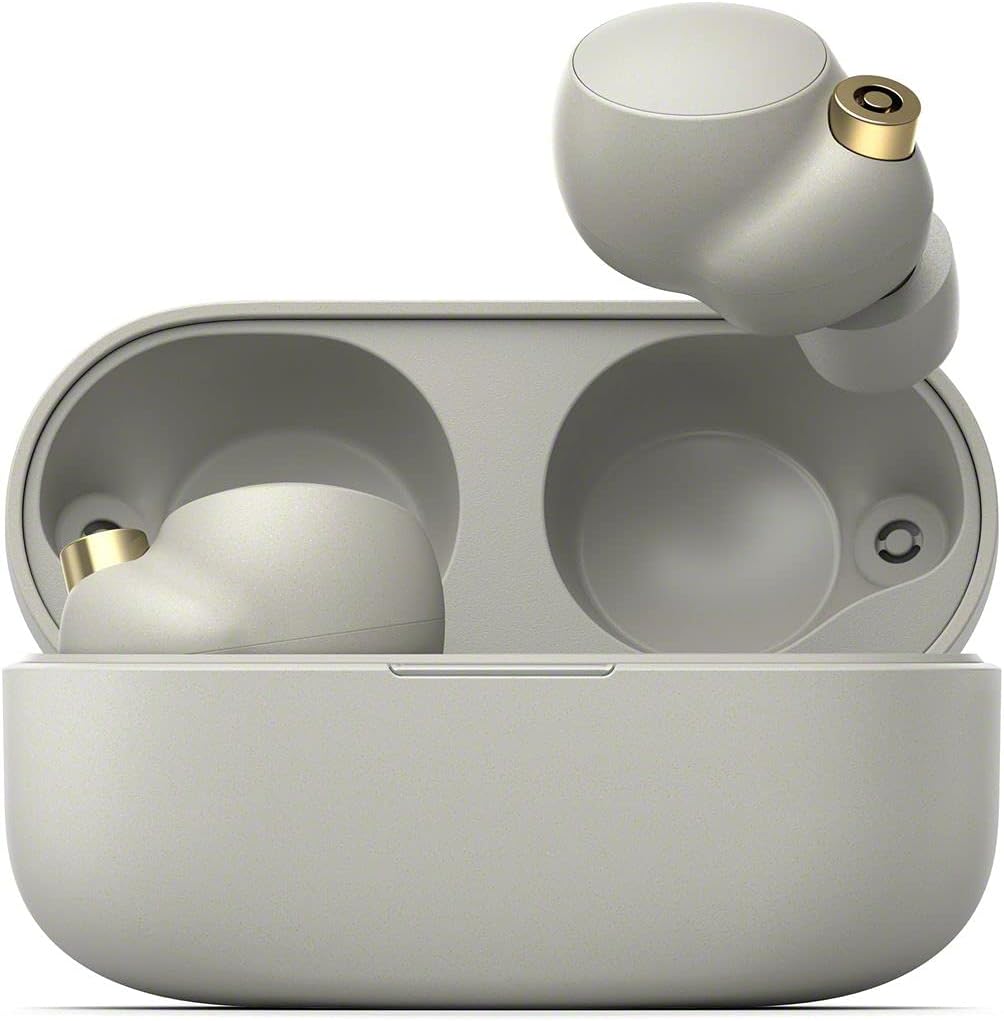 Sony WF1000XM4 SM Wireless Noise Cancelling Headphones Silver/Gold