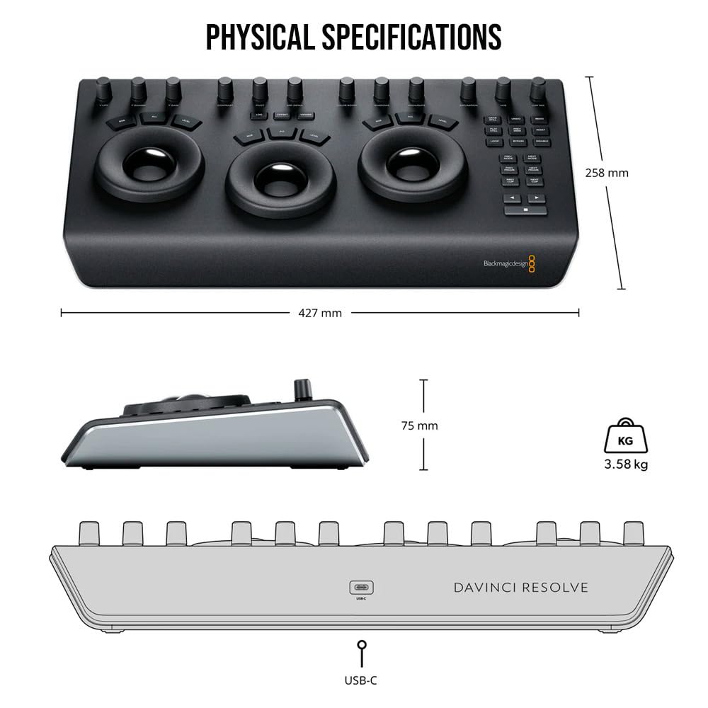 Blackmagic Design BMD-DV/RES/BBPNLMIC Davinci Resolve Micro Panel - Control Surface