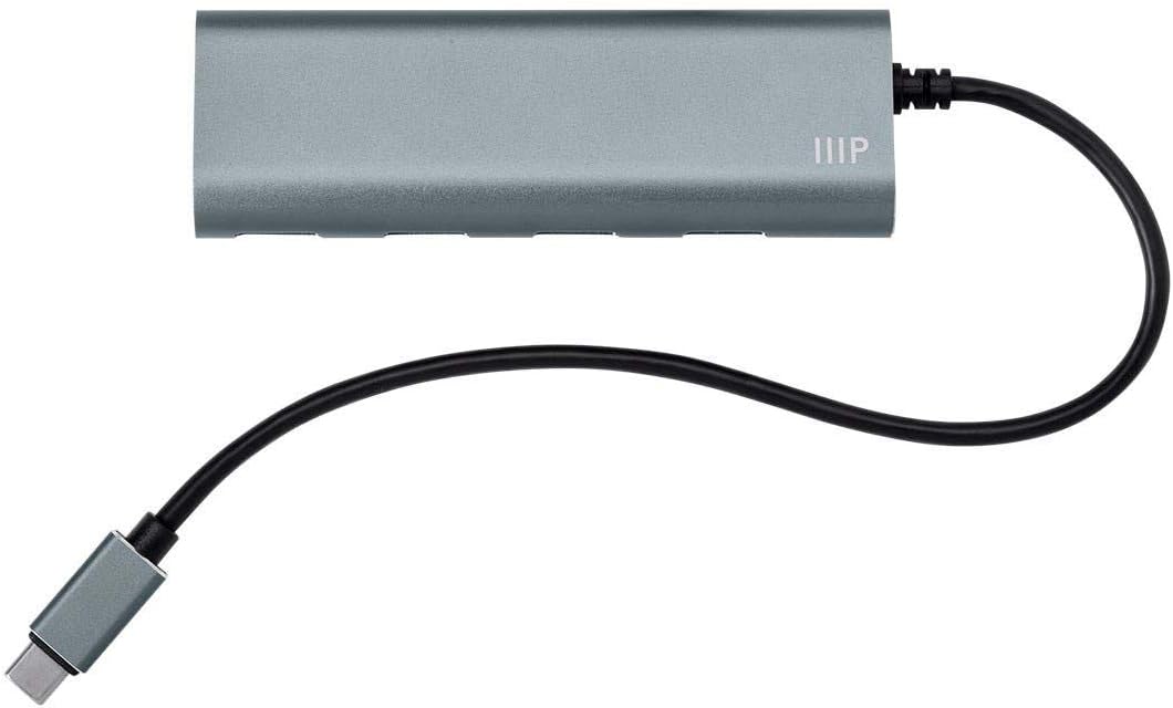 Monoprice 114908 4-Port USB-C Hub Aluminum Gray