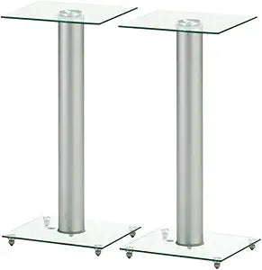 Monoprice 139497 23-Inch Glass Speaker Stands (Pair) — main product image