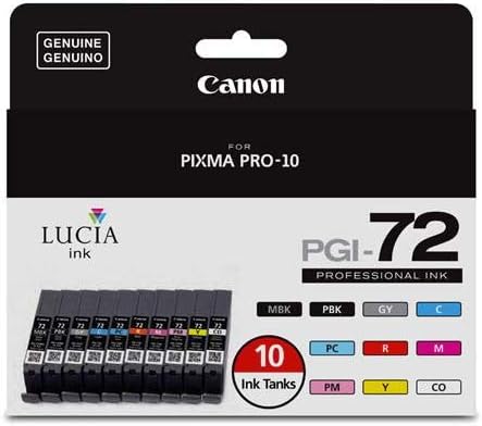 Canon 6402B007 PGI-72 10-Pack Ink Tank Set - LUCIA Inks — main product image