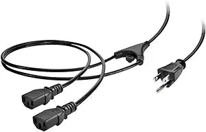 Monoprice 127314 Power Cord Splitter NEMA to 2X IEC C13 — main product image
