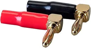 Monoprice 121913 Right Angle Banana Plug Connectors 2-Pair
