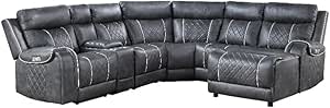 Lexicon Gabriel 6-Piece Power Reclining Sectional Gray — main product image