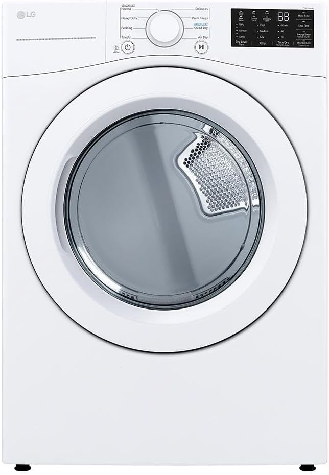 LG DLE3470W 7.4 Cu. Ft. White Front Load Dryer — main product image