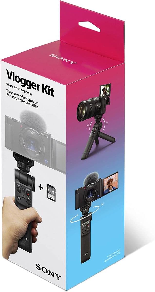 Sony Vlog ZV-1 4K Camera with Bluetooth Grip & 64GB SD Card