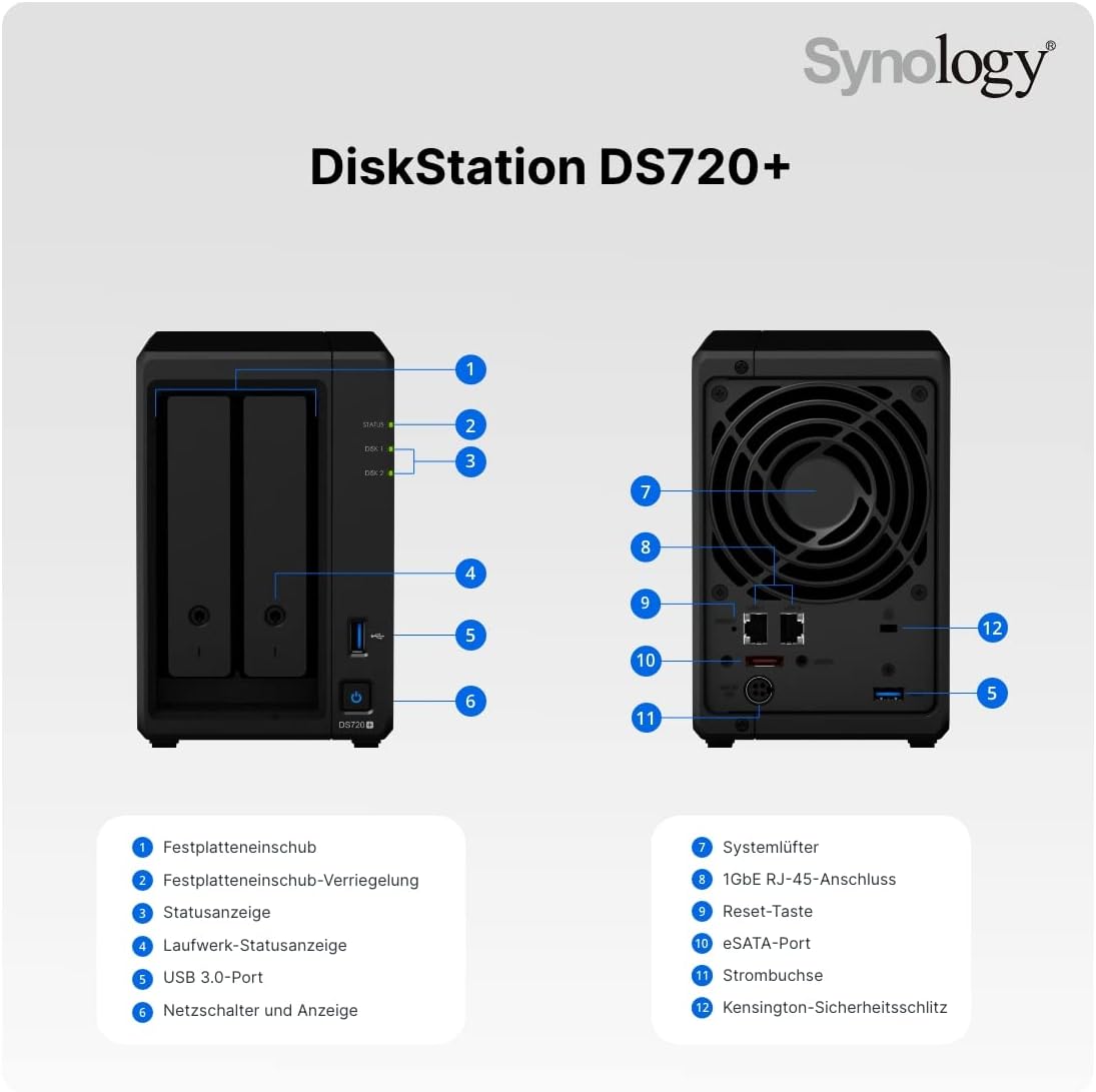 Synology DS720+ 2-Bay NAS DiskStation (Diskless)