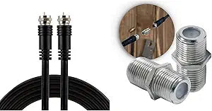 GE RG59 Coaxial Cable 25ft with Adapter