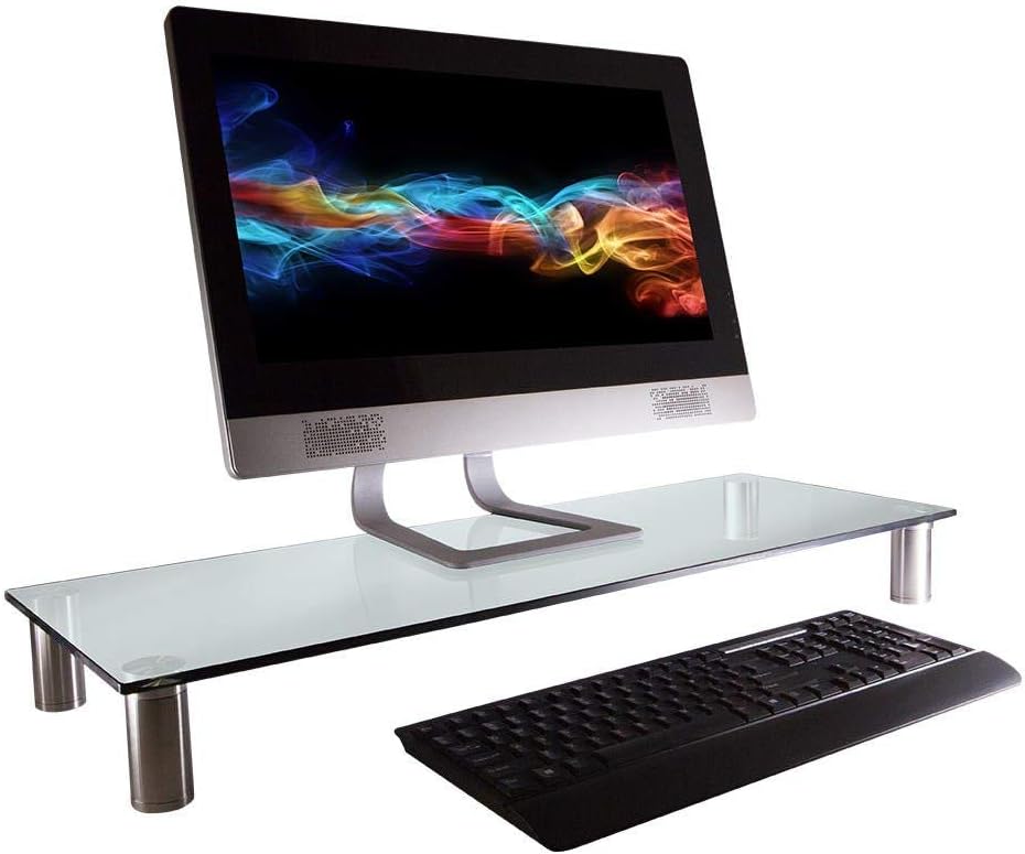 Monoprice 116356 Multimedia Riser Glass Desktop Monitor Stand