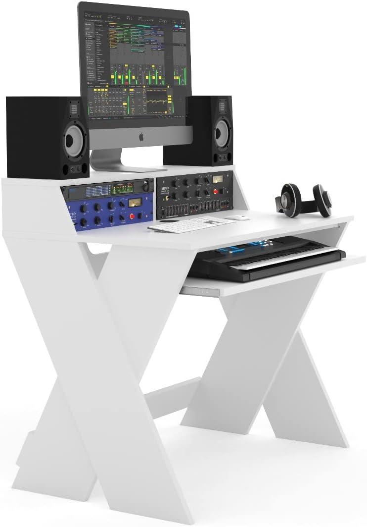 Glorious AMS-SOUND-DESK-COM-WHT Compact Studio Workstation - White