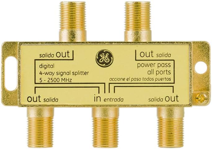 GE 33527 Digital 4-Way Coaxial Cable Splitter 2.5 GHz