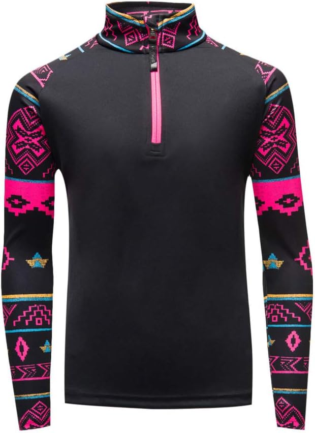 Spyder Surface Zip T-Neck Girls Pullover Sweater — main product image