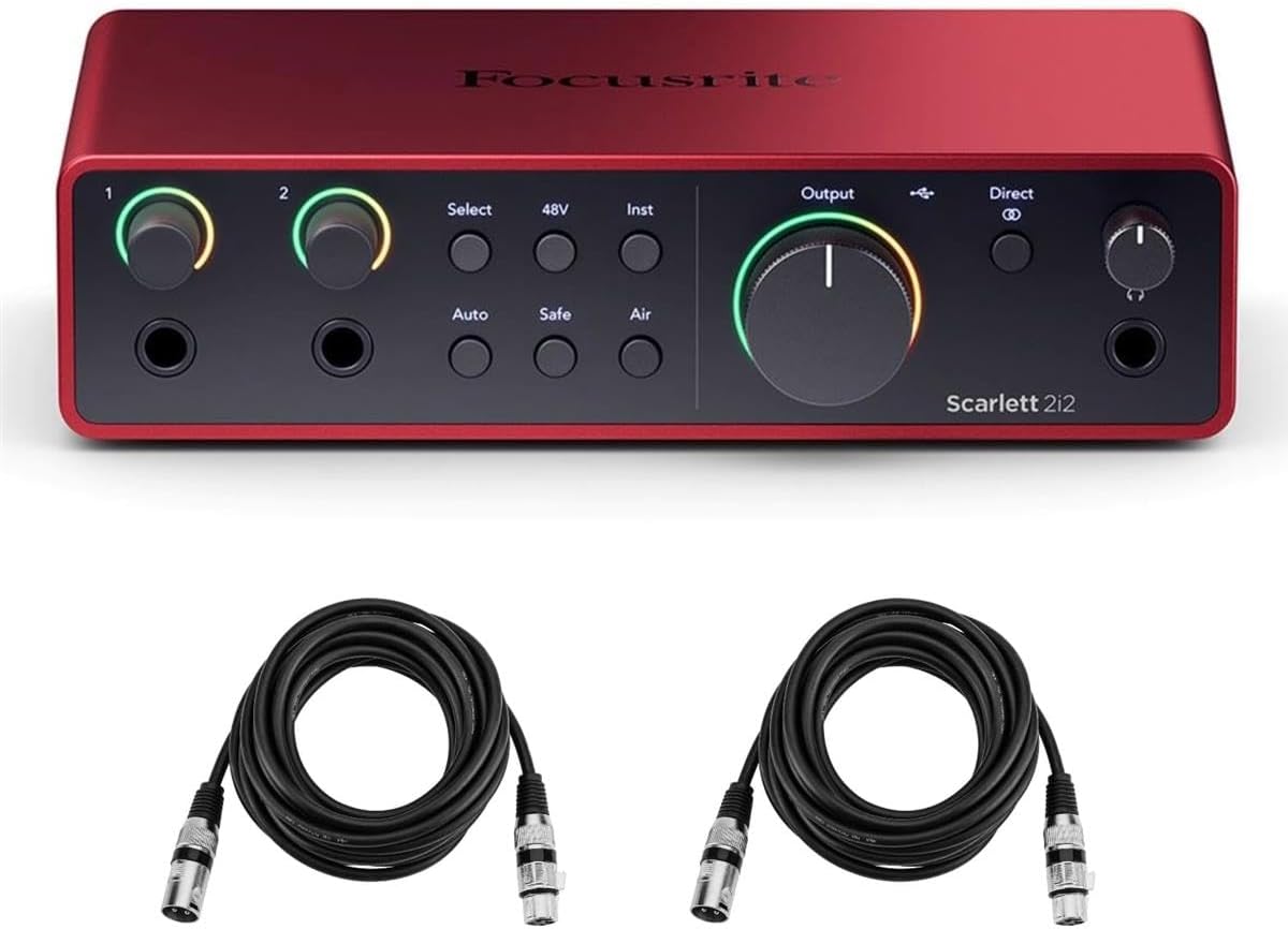 Focusrite Scarlett 2i2 4th Gen USB Audio Interface Bundle