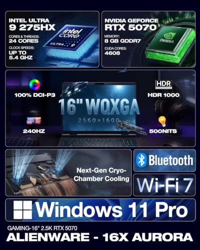 Alienware 16X Aurora Intel Ultra 9 RTX 5070 Gaming Laptop — main product image