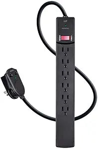 Monoprice 127033 6 Outlet Surge Protector USB Charger — main product image