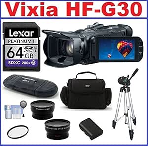 Canon VIXIA HF G30 HD Camcorder Bundle 64GB Memory
