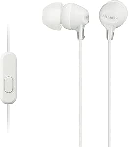 Sony MDREX15AP Earbud Headphones with Microphone White