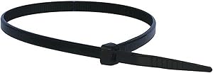 Monoprice 105767 Cable Ties - 11 Inch, 50 LBS, Black, 100-Pack — main product image