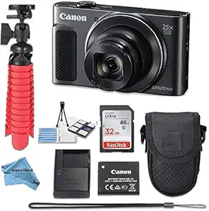 Canon PowerShot SX620 Black Digital Camera Bundle