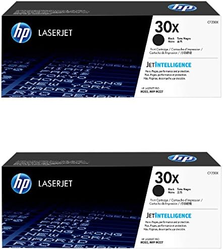 HP 30X CF230X Black Toner Cartridge - High Yield, 2-Pack