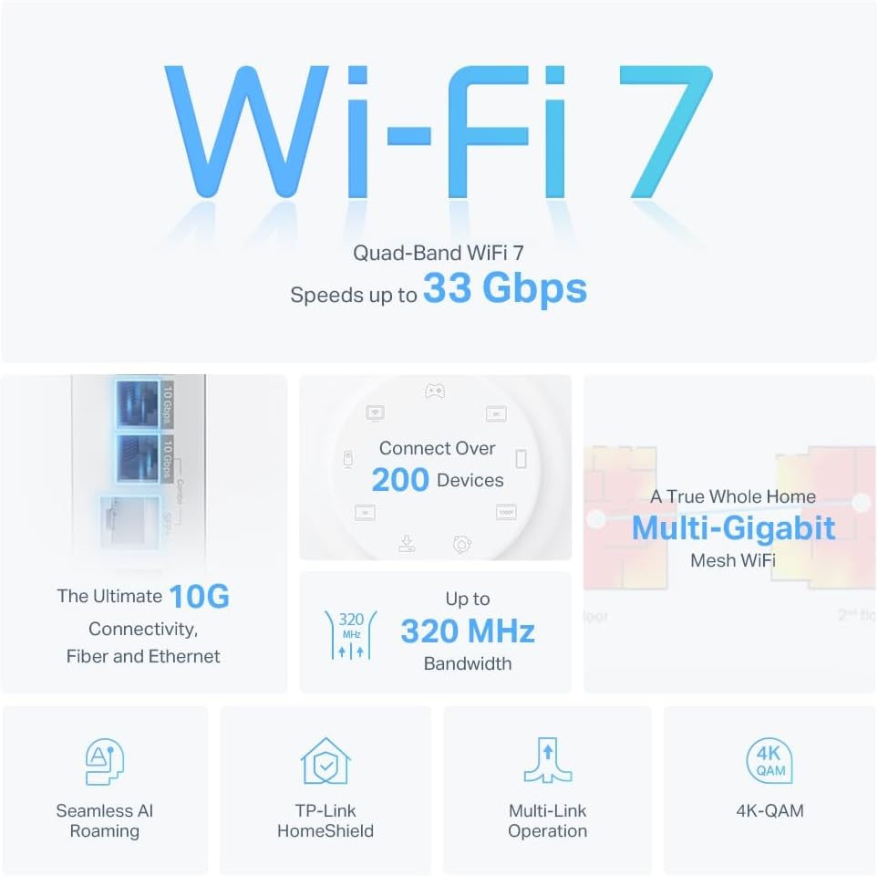 TP-Link Deco BE95(1-Pack) WiFi 7 Mesh System