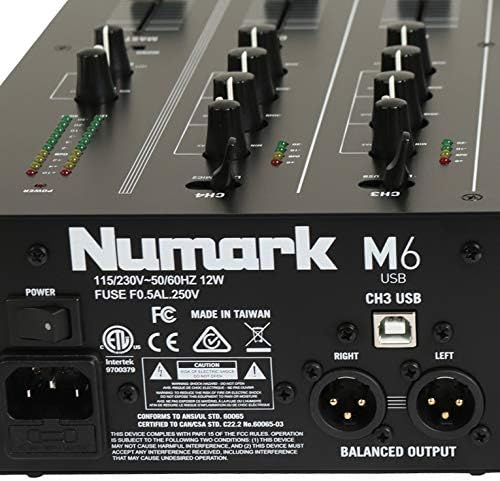 Numark M6USBBLACK 4-Channel DJ Mixer USB Interface