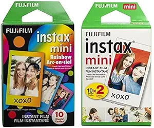 Fujifilm Instax Mini Instant Film Rainbow + White Twin Pack