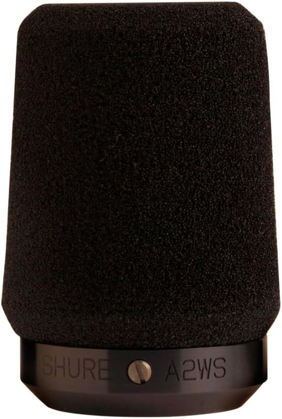 Shure A2WS-BLK Locking Microphone Windscreen Noise Reduction