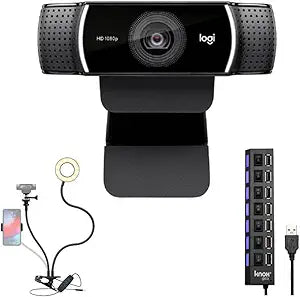 Logitech C922 Pro Stream Webcam Ring Light Bundle