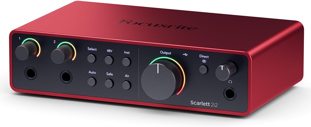 Focusrite AMS-SCARLETT-2I2 4th Gen USB Audio Interface Bundle