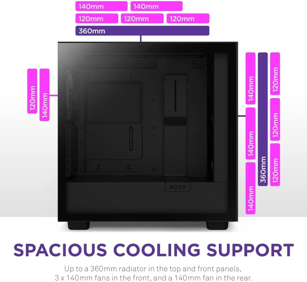 NZXT H7 Elite CM-H71EB-02 Black ATX Mid-Tower Gaming Case