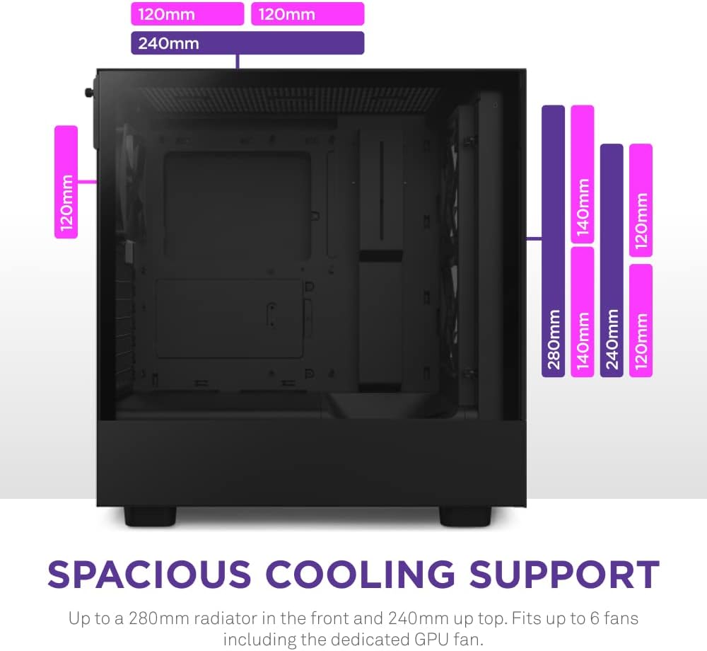 NZXT CC-H51FB-R1 H5 Flow RGB Gaming Case Black