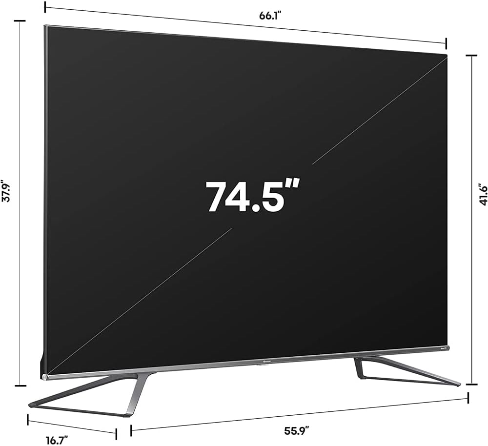 Hisense E10HIS75U800GR 75" 8K ULED Roku Smart TV Bundle